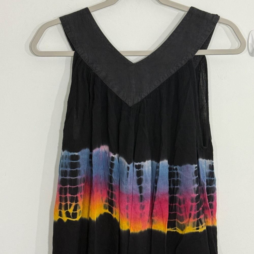 Belma Womens Dress Free Size Black Tie Dye Boho Hippie Beach Vacation - Picture 6 of 13